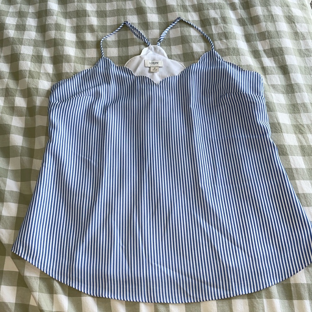 NWOT J. Crew White and Blue stripe blouse